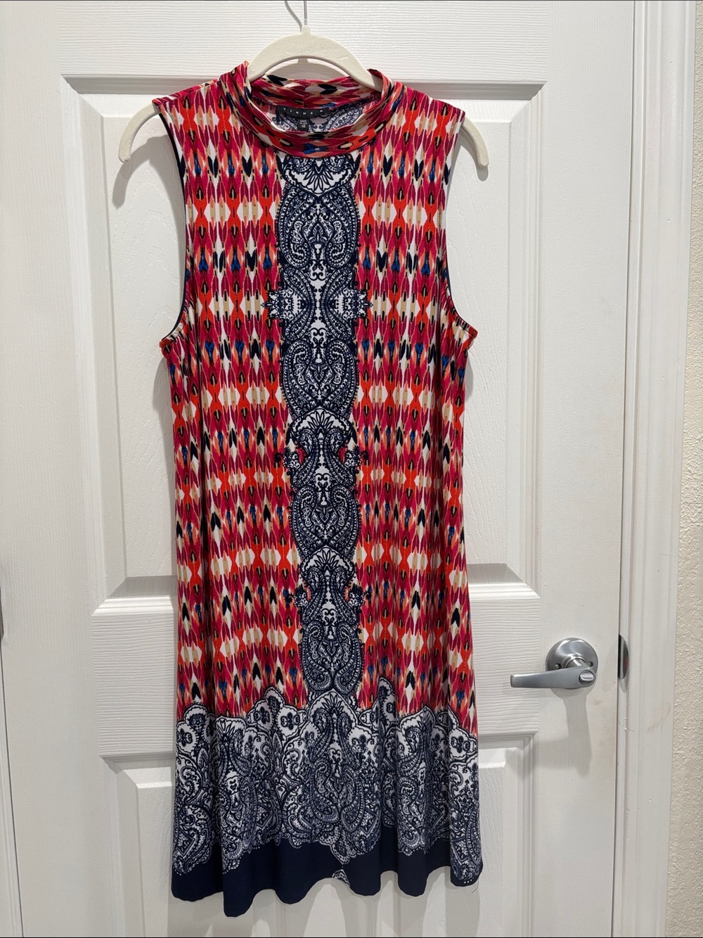 Tiana B. Mock Neck Sleeveless Dress Paisley Size 12